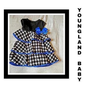 Youngland Dress Black, White, and blue 24 Months